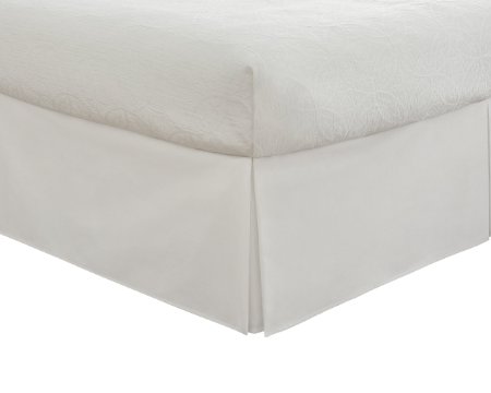 Fresh Ideas Bedding Tailored Bedskirt, Classic 14" drop length, Pleated Styling, Full, White