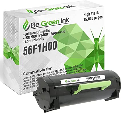 Be Green Ink Compatible Replacement Toner Cartridge for Lexmark MS321 MX321 MS421 MX421 MS521 MX521 MS621 MX621 MS321dn, MS421dn, MS421dw, MS521dn, MS621dn, MS622de, MX521de - 56F1H00 15K Black Toner