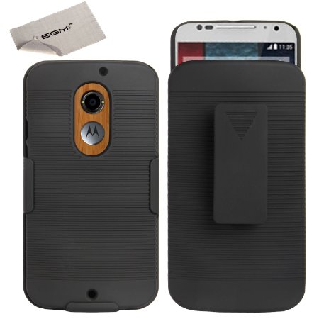 Moto X 2nd Gen Case Moto X2 Case SGM TM Hybrid Shell Holster Combo Protective Case with Belt Clip Holster For Moto X 2nd Gen 2014  SGM TM Microfiber Cleaning Cloth