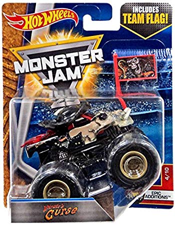HOT WHEELS 2017 Monster Jam 25th Anniversary PIRATE'S CURSE w/Team Flag epic additions