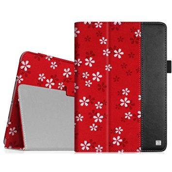 Fintie iPad Air 2 Case - [Oriental Breeze Series] Folio Stand Smart Cover with Auto Sleep / Wake Feature for iPad Air 2 (iPad 6) 2014 Model, Floral Red