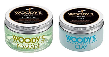 Woody's Pomade for Men, Pomade, 3.4 oz   Grooming Clay 3.4 oz
