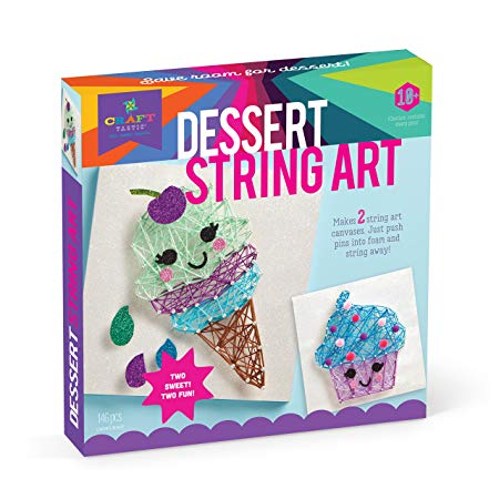 Craft-tastic – String Art Kit – Craft Kit Makes 2 Large String Art Canvases – Desserts Edition