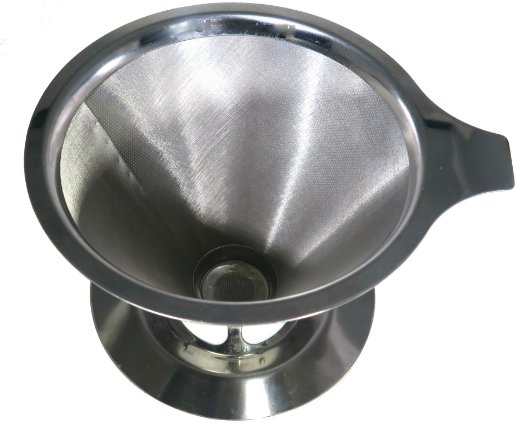 Perfect Pour Over Coffee Maker: Reusable, Permanent, Premium Stainless Steel Coffee Cone Filter plus Bonus Perfect Pour Over Coffee Book Download - Lifetime Guarantee