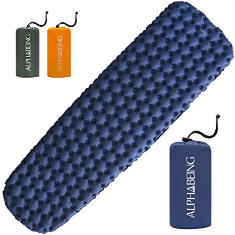 AlphaBeing Camping Sleeping Pad - Ultralight Inflatable Mat for Hiking, Backpacking Air Mattress - Portable & Compact Sleep Pads