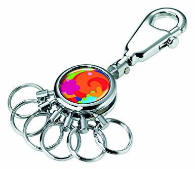 TROIKA PATENT – makes even the biggest bunch of keys easy to handle – Keyring – incl. carabiner – 6 exchangeable rings – metal/brass– available in many different designs – TROIKA-original