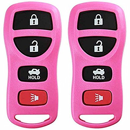 KeylessOption Keyless Entry Remote Control Car Key Fob Replacement for KBRASTU15-Pink (Pack of 2)
