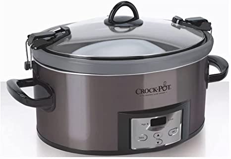 Crock Pot 7-qt Nonstick Ceramic Coating Cook & Carry Programmable Easy-Clean Slow Cooker Stainless Steel