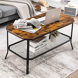 Giantex Coffee Table, Rustic Brown