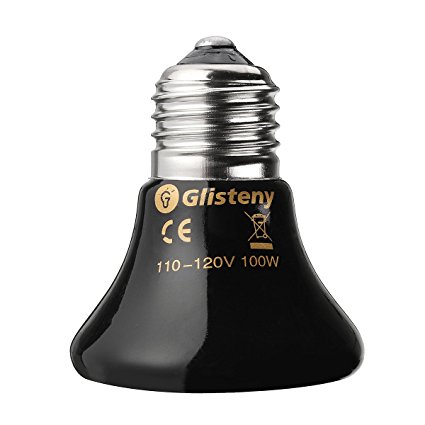 GLISTENY Mini Black Ceramic Heat Infrared Emitter Lamp Bulb for Reptile Pet Brooder AC 110V