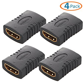 HTTX HDMI Adapter Female to Female, Gold Plated High Speed HDMI Female Coupler 3D&4K Resolution (4-Pack)
