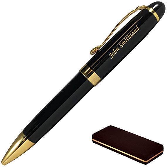 Dayspring Pens | Engraved/Personalized ARIZONA Ballpoint Gift Pen with Case - Black. Custom Engraved Fast.