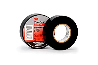 3M 1700-3/4x60FT Black TEMFLEX Vinyl Electrical Tape 1700, 3/4 in X 60 FT, 1 Carton, 100 Rolls/CASE