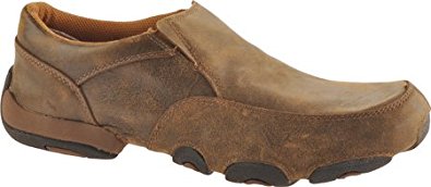 Twisted X Men's Driving Slip-On Moccasin Shoes Round Toe Brown