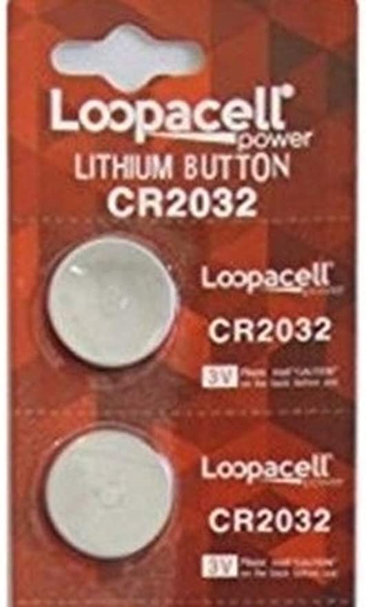 LOOPACELL 2 Pack 2032 / CR2032 / 3V / Lithium Coin Cell Battery