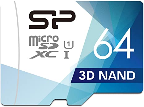 Silicon Power 64GB 3D NAND High Speed MicroSD Card for Dashcams and Home Monitoring   SD Adapter