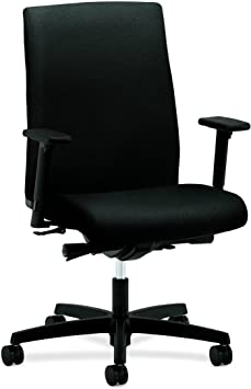 HON Ignition Series Mid-Back Work Chair - Upholstered Computer Chair for Office Desk, Black (HIWM3)