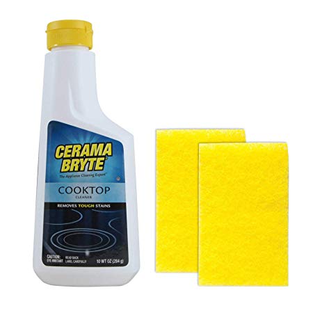 Cerama Bryte Ceramic Cooktop Cleaner (10 oz), 2 Cleaning Pads Combo Kit