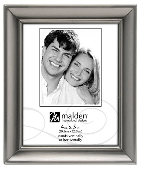 Malden International Designs Concourse Pewter Metal Picture Frame, 4x5, Silver