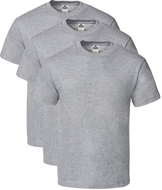 Alstyle Men's Cotton Crew Neck Short Sleeve T-Shirt 3-Pack