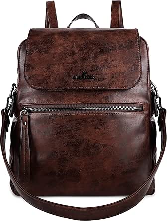 Angel Kiss Backpack Purse for Women Casual Fashion Vegan Leather Shoulder Bag Ladies Zipper Magnetic Flap Backpack