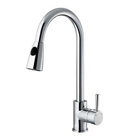 VIGO Weston Single Handle Pull-Down Spray Kitchen Faucet, Chrome