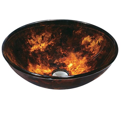 VIGO Brown and Gold Fusion Glass Vessel Bathroom Sink