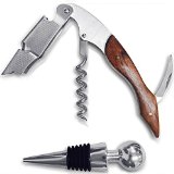Precision Kitchenware - Deluxe 3 in 1 Waiters Corkscrew and Wine Stopper - Bottle opener Corkscrew and Foil Cutter - Lifetime Guarantee