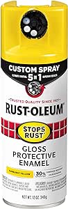 Rust-Oleum 376898 Stops Rust Custom Spray 5-in-1 Spray Paint, 12 oz, Gloss Sunburst Yellow