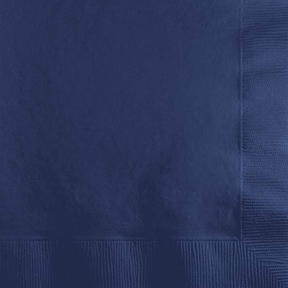 Creative Converting 500-Count Touch of Color 3-Ply Paper Beverage Napkins, Navy Blue - 571137B