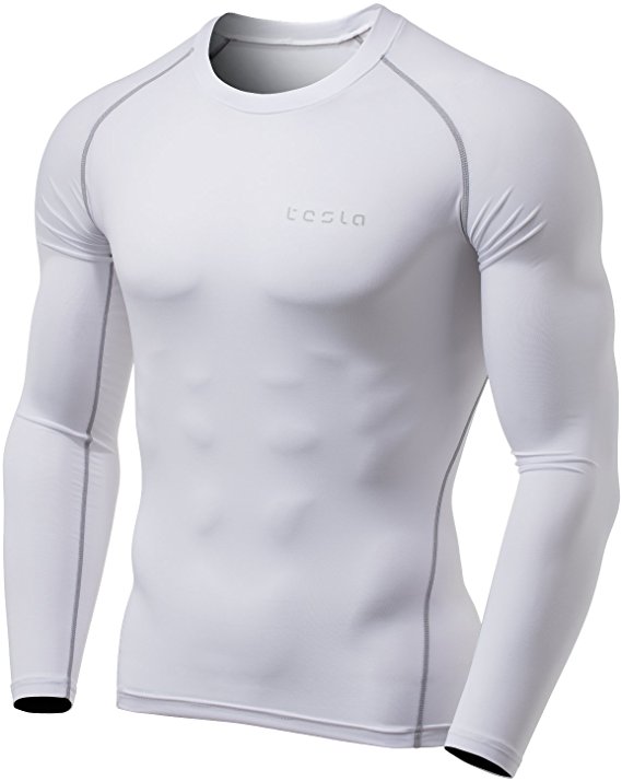 Tesla Men's Long Sleeve T-Shirt Baselayer Cool Dry Compression Top MUD11/MUD01