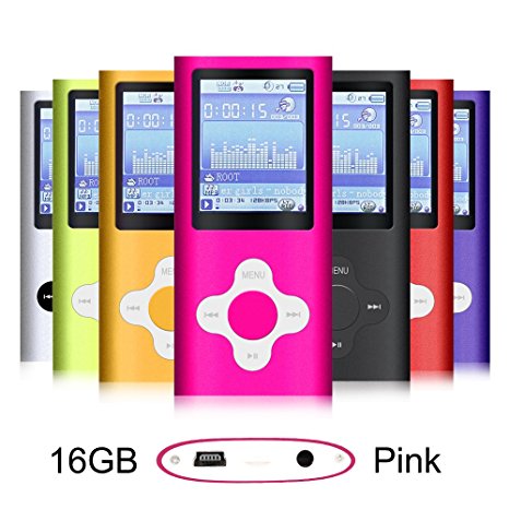 G.G.Martinsen Plum Button 1.78 LCD MP3/MP4 16 GB Portable MP3Player , MP4 Player , Video Player , Music Player , Media Player , Audio Player (Pink)