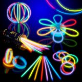 8 HotLite Brand Glowsticks Glow Stick Bracelets Mixed Colors Tube of 100 Party Favor