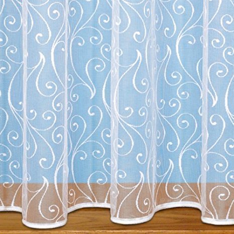 Scroll Design Net Curtain - Sold By The Metre (40" - 102cm)