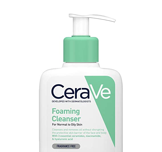 CeraVe Foaming Cleanser | 473ml/16oz | Daily Face, Body & Hand Wash with Niacinamide, for Normal to Oily Skin