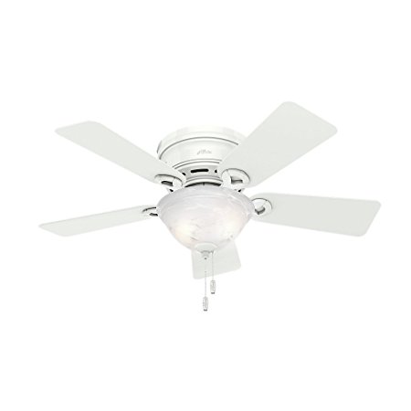 Hunter Fan Company 51022 Conroy 42-Inch Snow White Ceiling Fan with Five Snow White Blades and a Light Kit