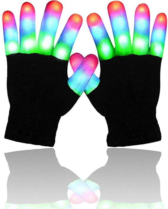 Randalfy Light Up Gloves - Light Gloves for Kids/Boys/Girls,Light-up Gloves for Halloween, Christmas, Xmas Dance, LED Gloves for Thanksgiving Day, Toys Gifts for Birthday Party(Age 4 5 6 7 Year )