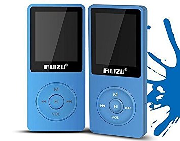 HONGYU X02 Ultrathin 4gb MP3 Player 70 Hours Continuous Playback 1.8" FM,E-Book,Clock,Data (Micro SD Card supports to 64GB)(blue)