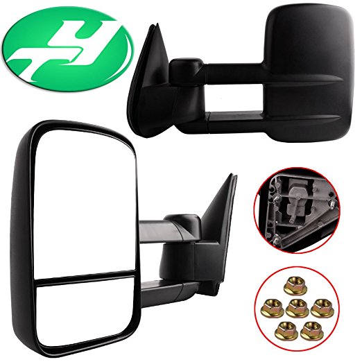 YINTATECH For 1999-2007 Chevy Silverado GMC Sierra Tahoe Manual Telescoping Towing Side Mirrors Pair Set ¡­