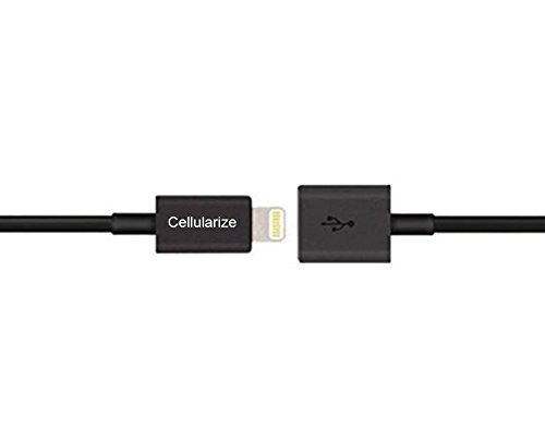 Lightning Extension Cable (1 Meter, Black) for iPhone 6, 6S, Plus, 7; Pass Video, Data, Audio Through Male To Female 8-Pin Cable. Dock Connector Extender Extension Cable For Lightning