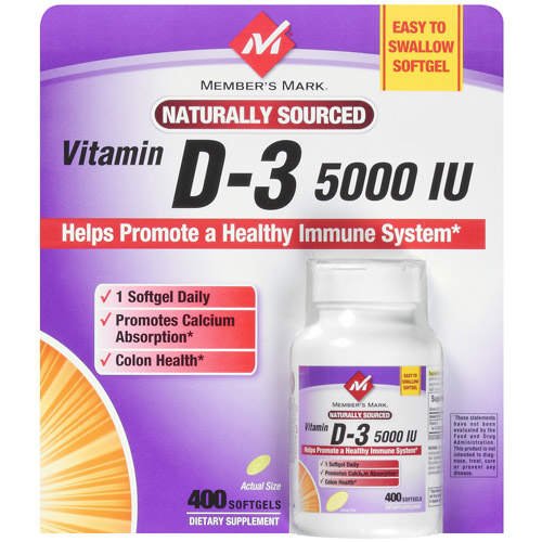 Member's Mark Vitamin D-3 5000 IU - 400 softgels