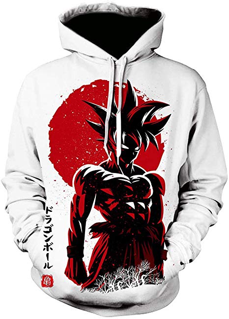 CHENMA Men Cosplay Dragon Ball Z 3D Print Pullover Hoodie Sweatshirt with Pocket