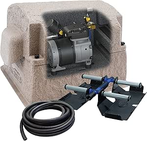 Airmax PondSeries PS10 Aeration System, Pond & Lake Aerator, Aerate Ponds & Lakes up to 1 Acre, Quiet & Energy Efficient Compressor, Maximum Water Circulation, Single Air Diffuser Kit, 115v