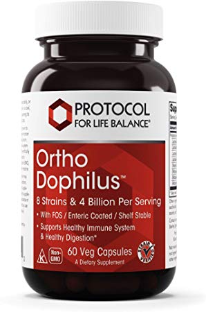 Protocol For Life Balance - Ortho Dophilus™ - Supports Healthy Immune System & Digestion, Regular Bowel Movement, Weight Control, Fatigue, Healthy Bacteria (Shelf Stable Probiotic) - 60 Veg Capsules