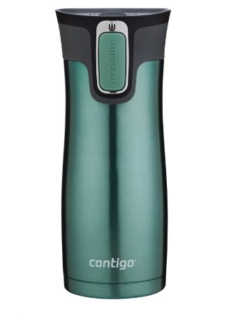 Contigo AUTOSEAL West Loop Stainless Steel Travel Mug with Easy-Clean Lid, 16-Ounce, Greyed Jade