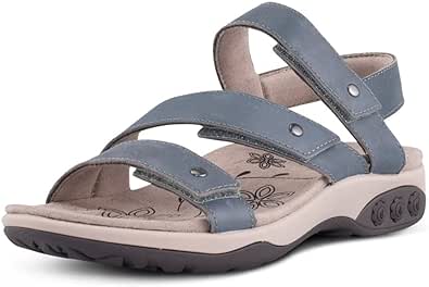 Therafit Haley Fully Adjustable Arch Support Leather Women's Sandal - for Plantar Fasciitis/Foot Pain