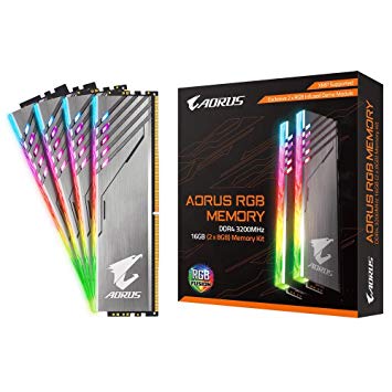 GIGABYTE AORUS RGB Memory 3200MHz DDR4 16GB (2X8GB) Kit with Exclusive 2xRGB Demo Modules (GP-AR32C16S8K2SU416R)