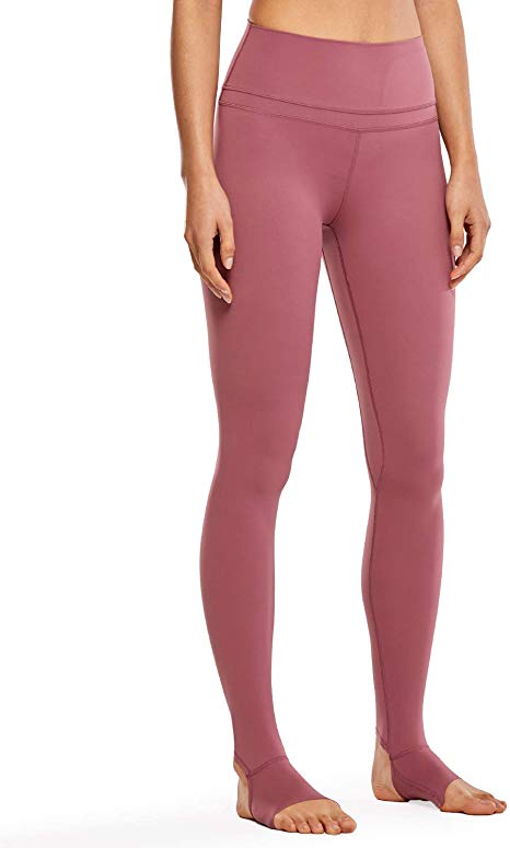 CRZ YOGA Women's Naked Feeling High Waist Stirrup Extra Long Leggings Active Sports Over The Heel Yoga Pants - 28 Inches