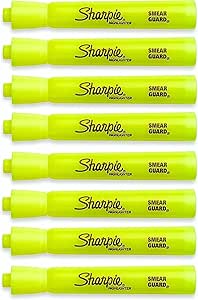 SHARPIE YELLOW HIGHLIGHTERS 2-4 PACKS (TOTAL OF 8 HIGHLIGHTERS)