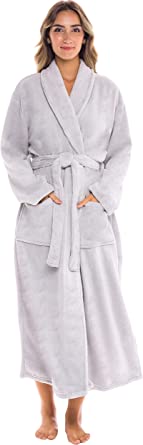 Alexander Del Rossa Women's Warm Fleece Winter Robe, Long Plush Bathrobe